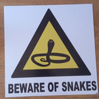 Beware of Snakes Sign - 290x290mm