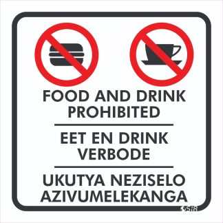 Food & Drink Prohibited Sign - 190x190mm